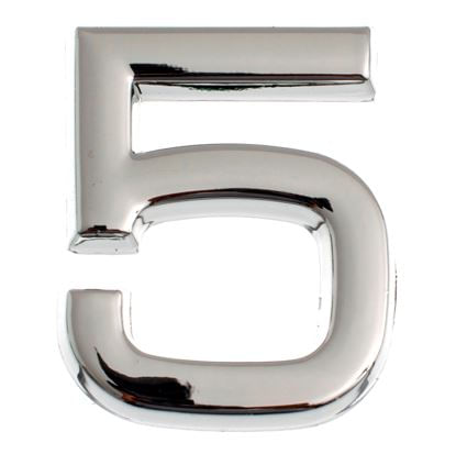 Número 5 para Apartamento ABS 39mm Prata Bemfixa